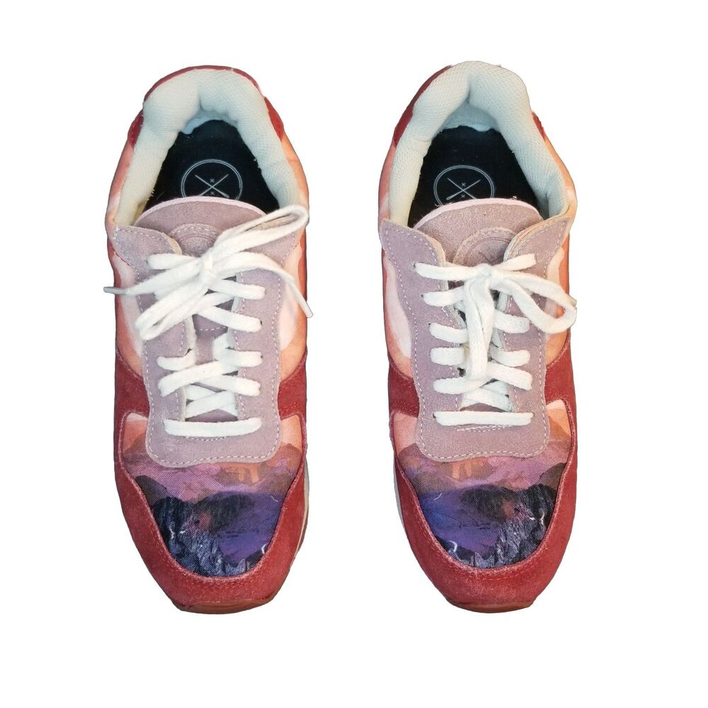 Inkkas Andes Jogger Women's Size 10 Red Purple Pink Suede Running Shoes Sneakers